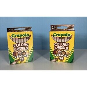 Crayola Colors of the World Set Of 2 • NEW • 24 ct Box of Crayons